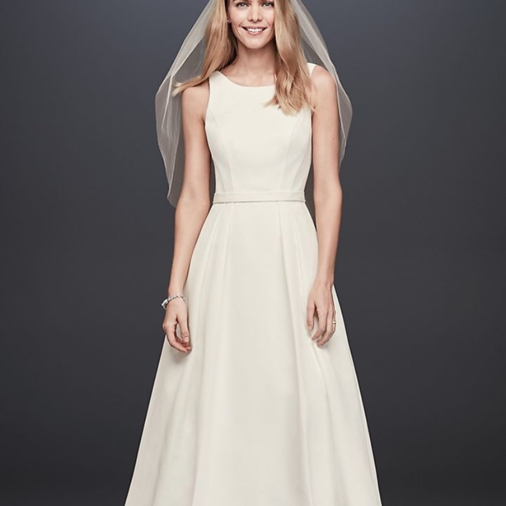 David’s bridal Tea-Length A-Line Dress w/ Pockets